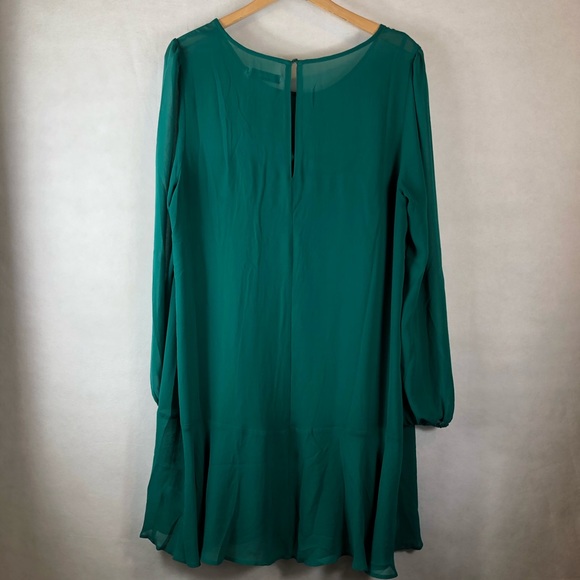 Justfab green dress XXL long sleeve very cute - Picture 7 of 11